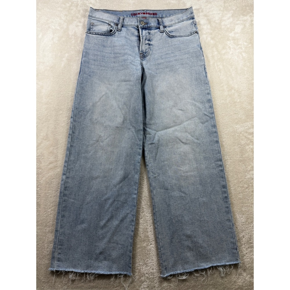 Lucky Brand Womens Sweet Mid Rise Wide Leg Light Wash Jeans 8/29 Meas: 32x29
